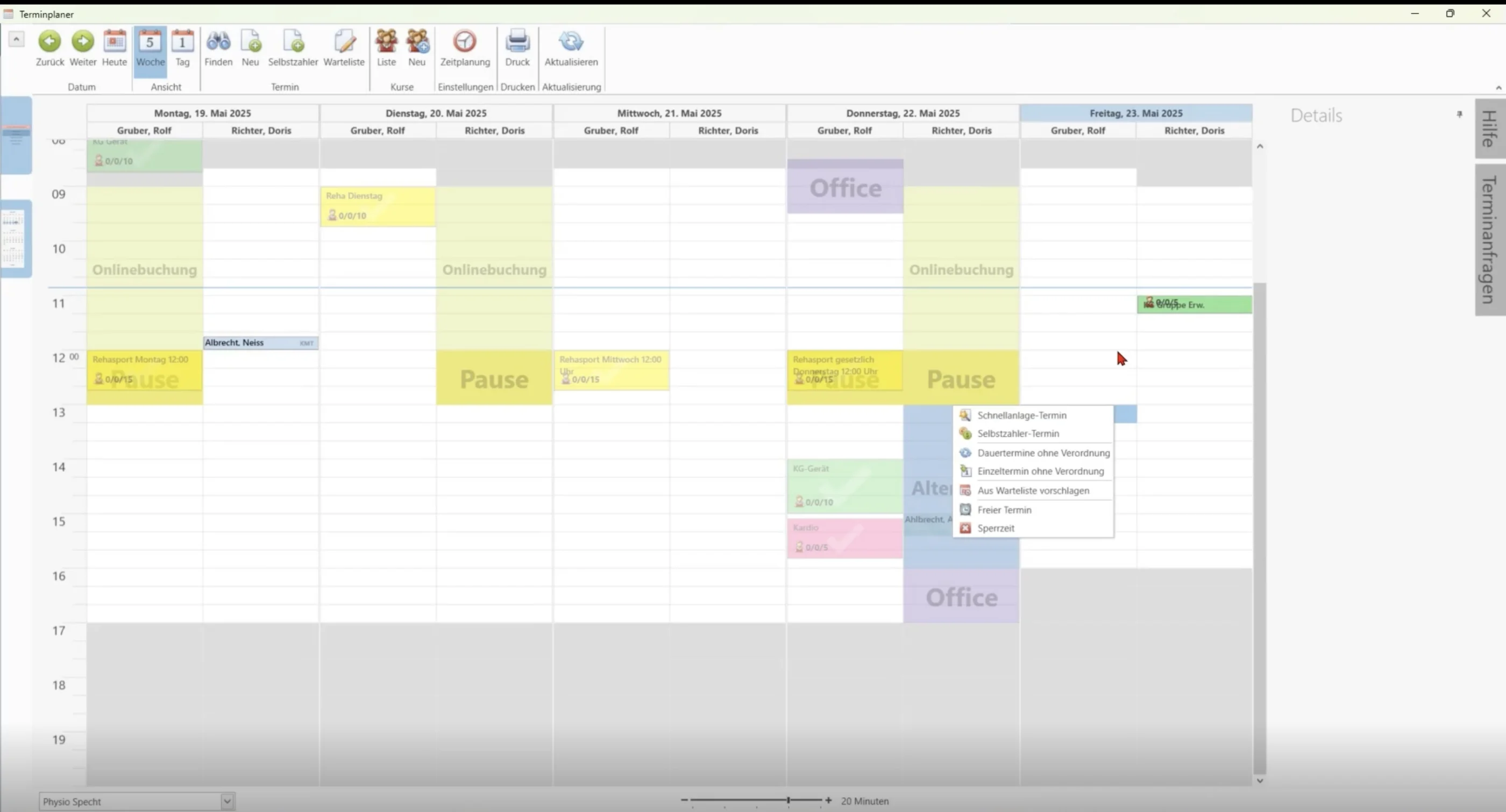 mit dem SmartVO Terminkalender Termine ohne Verordnung schnell anlegen
