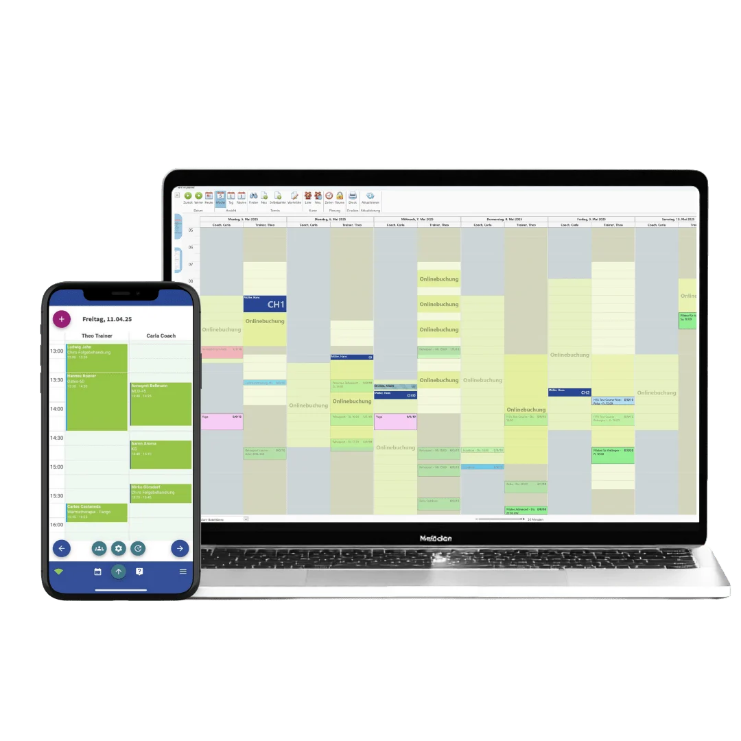 Henara Praxissoftware für Therapeuten – Computer und Smartphone Henara Praxissoftware für Therapeuten, mobile App, Kurse