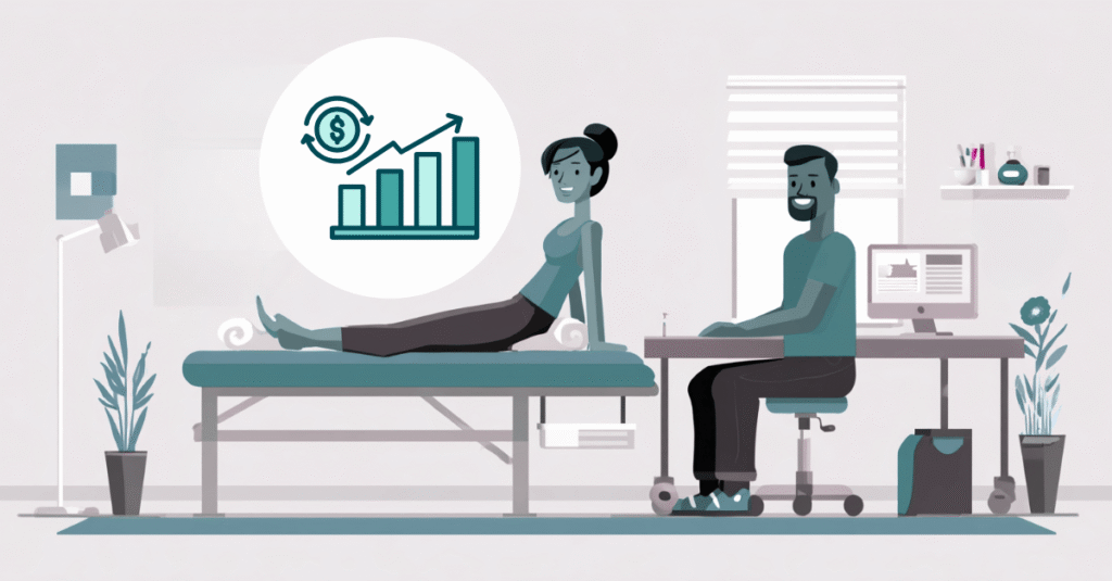 eine Patientin in einer Physiopraxis erhält Selbstzahlerleistungen