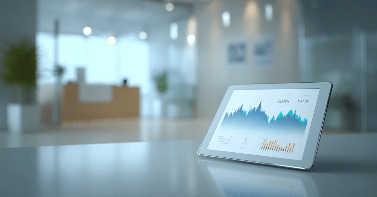 Dashboard mit Auswertungen in einer Therapiepraxis – Symbol für Steuerung und wirtschaftliche Herausforderungen im Heilmittelsystem 2025 und 2026
