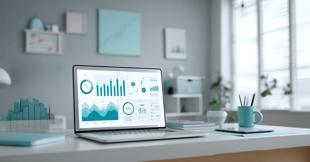 Arbeitsplatz mit Statistiken und Auswertungen