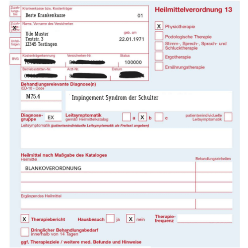 Abbildung einer Muster- Blankoverordnung