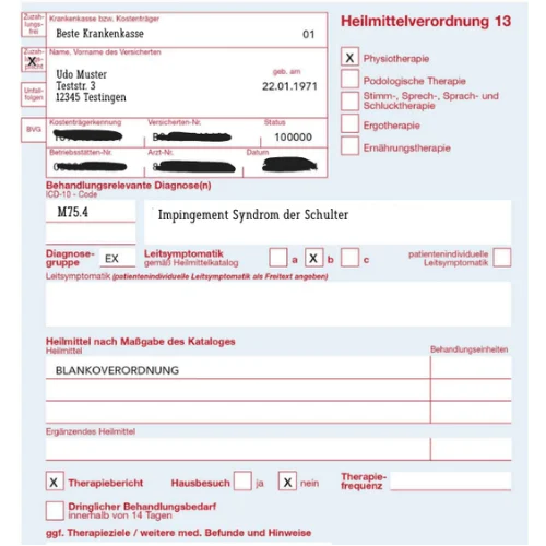 Abbildung einer Muster- Blankoverordnung