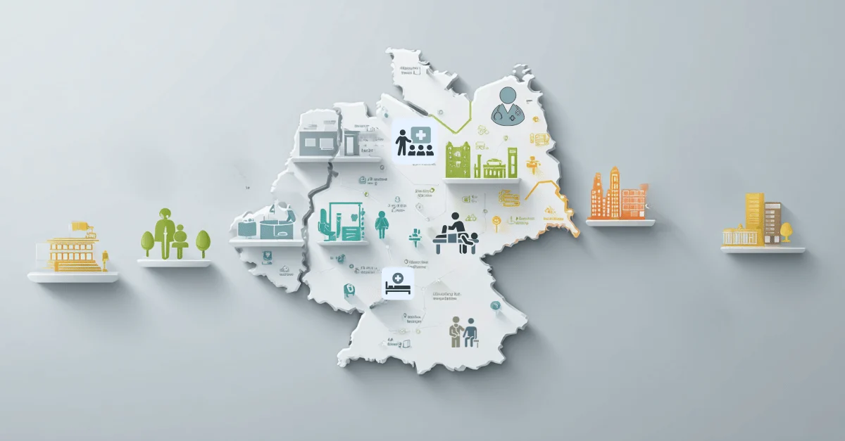 eine Landkarte die den unterschiedlichen Therapiebedarf darstellt