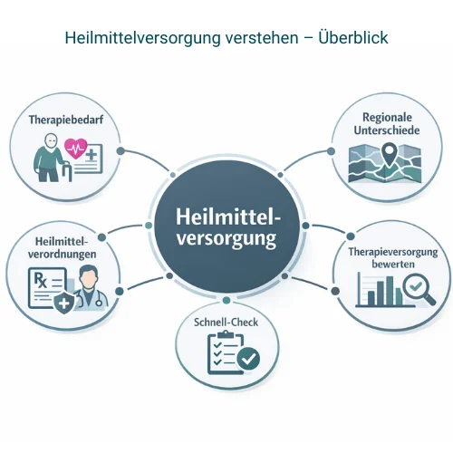 Übersicht der Heilmittelversorgung mit Therapiebedarf, Verordnungen und regionalen Unterschieden