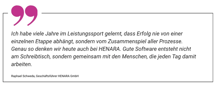 Zitat Raphael Schweda über HENARA (1)