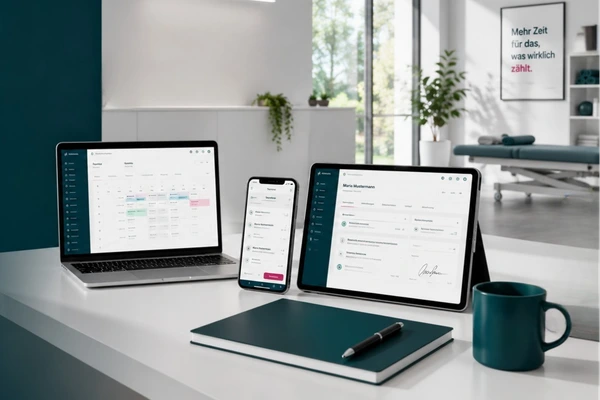 Vision von HENARA | Digitale Zukunft der Heilmittelversorgung Moderne Arbeitsumgebung von HENARA mit digitalen Lösungen für Therapiepraxen und einer Vision für die Zukunft der Heilmittelversorgung.