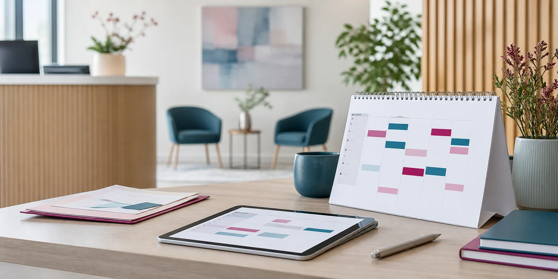 Terminorganisation mit Kalendern und Ressourcen in einer Therapiepraxis